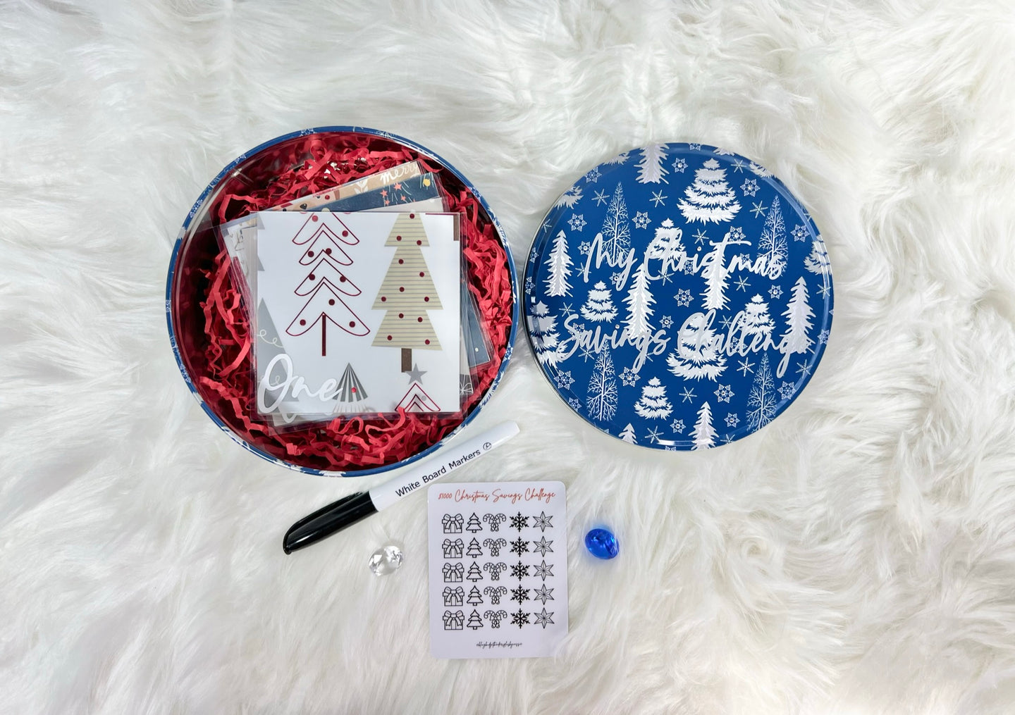 Christmas Mini Savings Challenge Bling Tin - Style 5